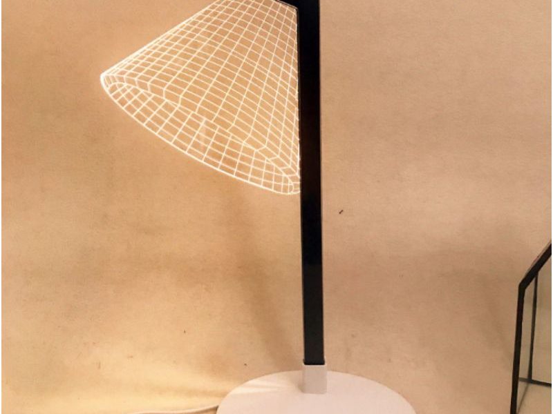 3D светильник Лампа на деревянной подставке