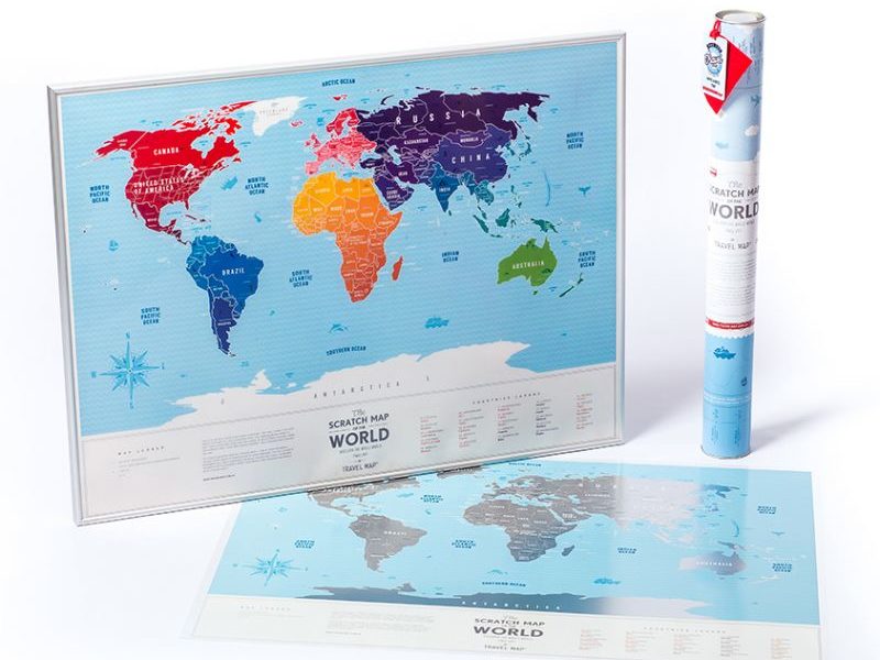 Пластиковая Скретч Карта Мира Silver Premium edition
