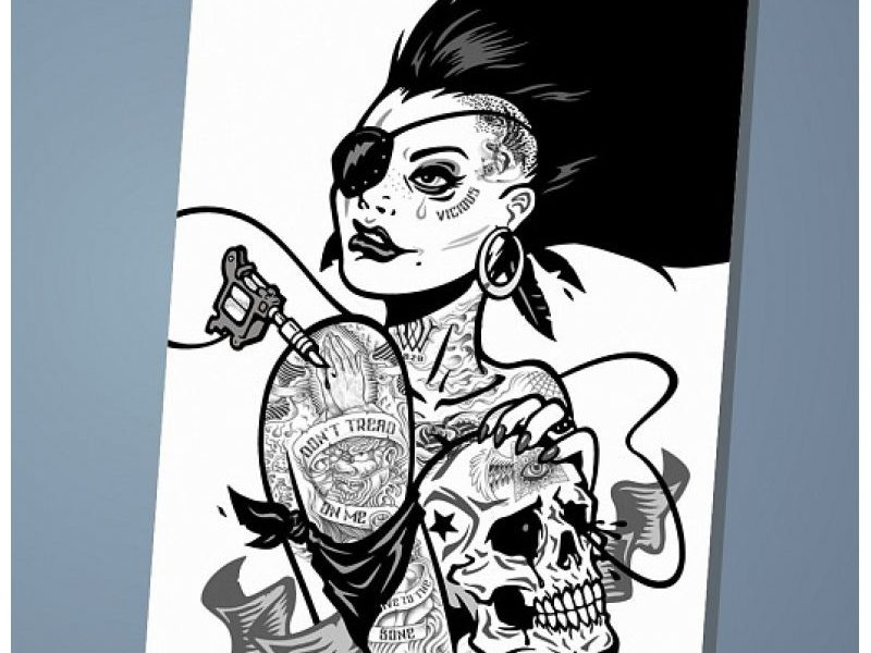 Обложка на паспорт Punk chick girl